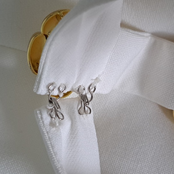 NWT Atoir The Tiffany Dress in Ivory with Gold Rosette Buttons Halterneck - Picture 11 of 15
